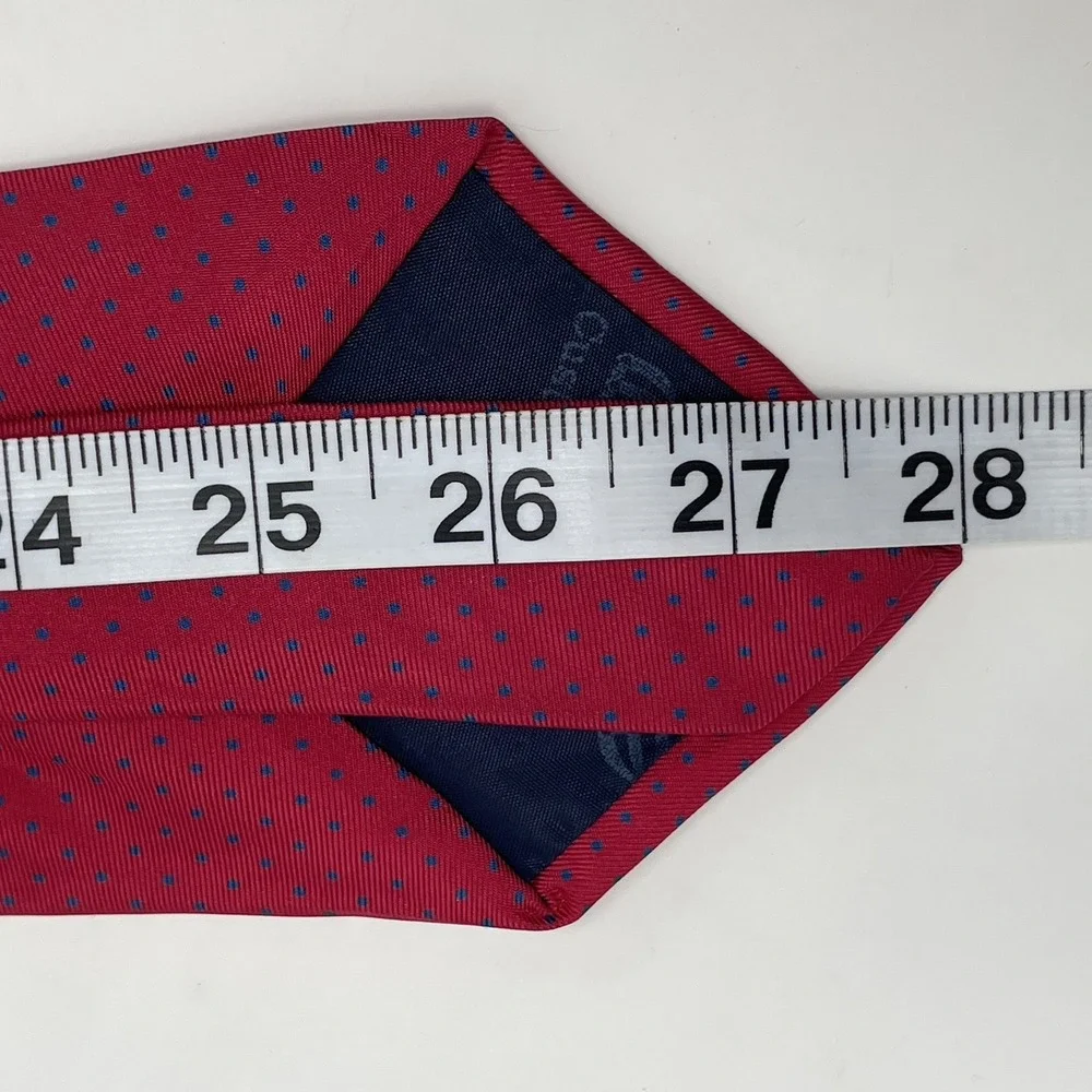 The Custom Shop Tie Handmade Silk USA Red‎ Blue VTG 3 5/8x56